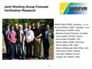 Joint Working Group Forecast Verification Research