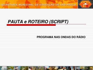 PAUTA e ROTEIRO (SCRIPT)