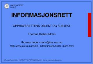 INFORMASJONSRETT