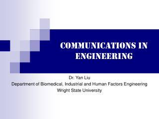 Communications in engineering