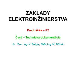 ZÁKLADY ELEKTROINŽINIERSTVA