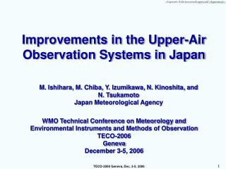 Improvements in the Upper-Air Observation Systems in Japan
