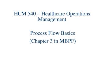 HCM 540 – Healthcare Operations Management