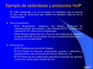 Ejemplo de estándares y protocolos VoIP