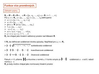 Funkce více proměnných.