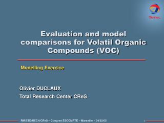 Evaluation and model comparisons for Volatil Organic Compounds (VOC)