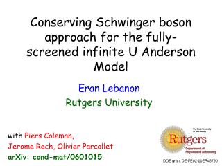 Conserving Schwinger boson approach for the fully-screened infinite U Anderson Model