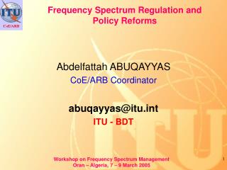 Frequency Spectrum Regulation and Policy Reforms