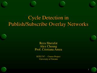 Cycle Detection in Publish/Subscribe Overlay Networks