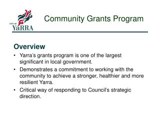 Community Grants Program