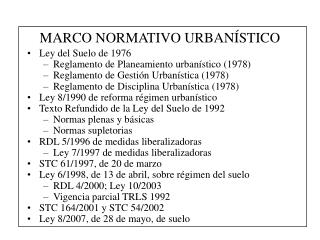 MARCO NORMATIVO URBANÍSTICO