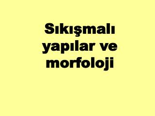 Sıkışmalı yapılar ve morfoloji