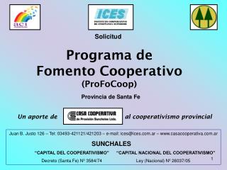 Programa de Fomento Cooperativo (ProFoCoop)
