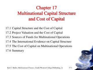 Chapter 17 Multinational Capital Structure and Cost of Capital