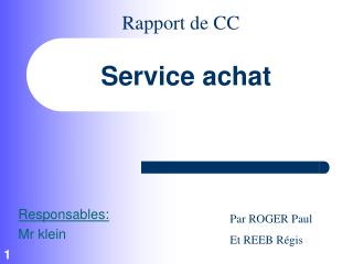 Service achat