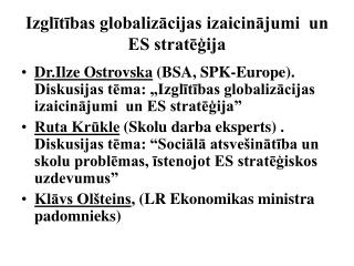 Izglītības globalizācijas izaicinājumi un ES stratēģija
