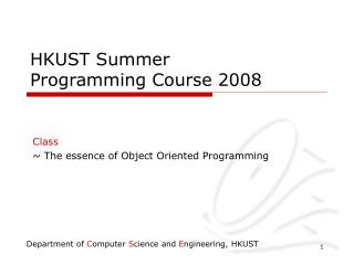 HKUST Summer Programming Course 2008