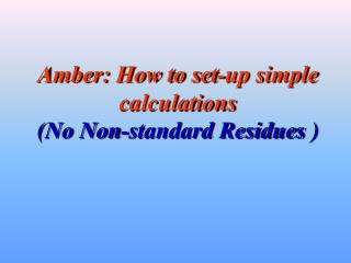 Amber: How to set-up simple calculations (No Non-standard Residues )