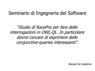 Seminario di Ingegneria del Software