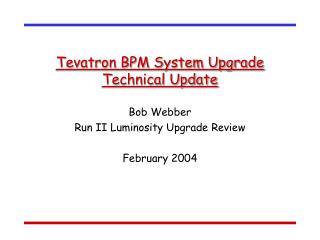 Tevatron BPM System Upgrade Technical Update