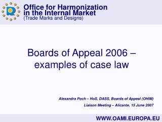 Boards of Appeal 2006 – examples of case law