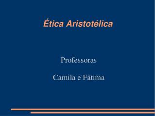 Ética Aristotélica