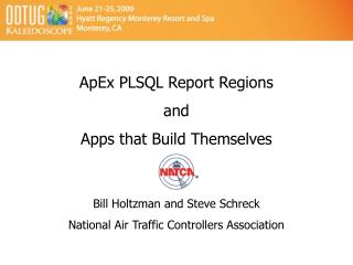 ApEx PLSQL Report Regions and Apps that Build Themselves