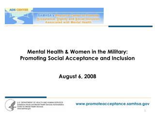 Mental Health &amp; Women in the Military: Promoting Social Acceptance and Inclusion