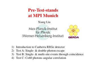 Pre-Test-stands at MPI M unich