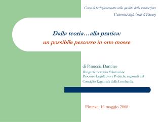 Dalla teoria…alla pratica: un possibile percorso in otto mosse