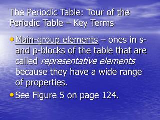 The Periodic Table: Tour of the Periodic Table – Key Terms