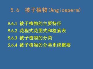 5.6 被子植物 (Angiosperm)
