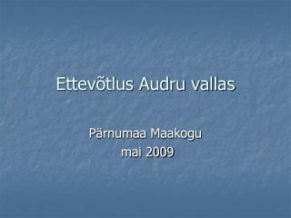 Ettevõtlus Audru vallas