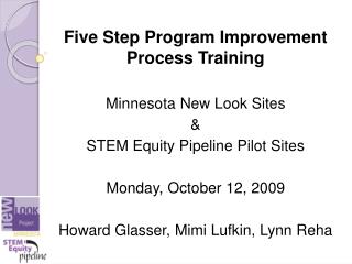 Five Step Program Improvement Process Training Minnesota New Look Sites &amp;