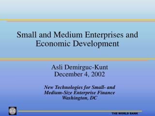 Small and Medium Enterprises and Economic Development