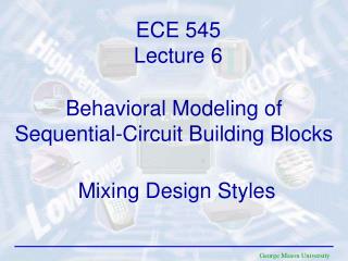 Behavioral Modeling of Sequential-Circuit Building Blocks