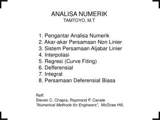 ANALISA NUMERIK TAMTOYO, M.T