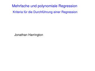 Mehrfache und polynomiale Regression