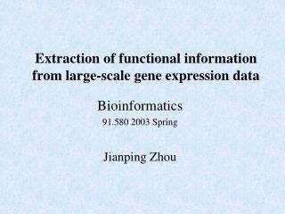 Extraction of functional information from large-scale gene expression data