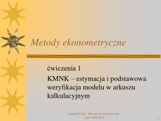 Metody ekonometryczne