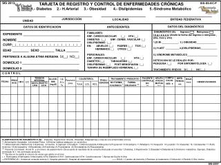 TARJETA DE REGISTRO Y CONTROL DE ENFERMEDADES CRÓNICAS