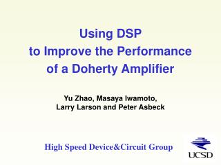Using DSP to Improve the Performance of a Doherty Amplifier
