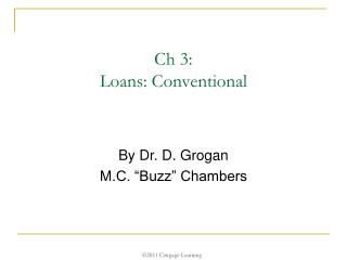 Ch 3: Loans: Conventional