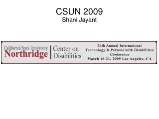 CSUN 2009 Shani Jayant