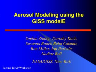 Aerosol Modeling using the GISS modelE