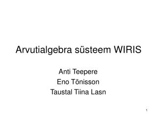 Arvutialgebra süsteem WIRIS