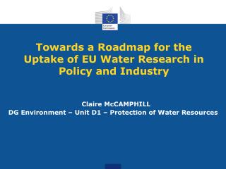 Towards a Roadmap for the Uptake of EU Water Research in Policy and Industry