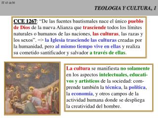 TEOLOGIA Y CULTURA, 1