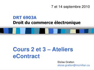 DRT 6903A Droit du commerce électronique