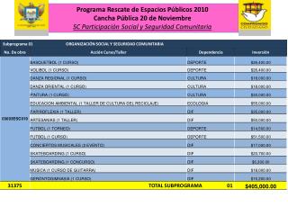 TOTAL Espacio Público 20 de Noviembre